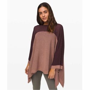 Lululemon It All Lines Up Poncho in Garnet and Spanish Oak